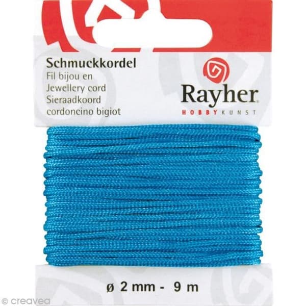 Smycketråd 2 mm turkosblå - 9 m