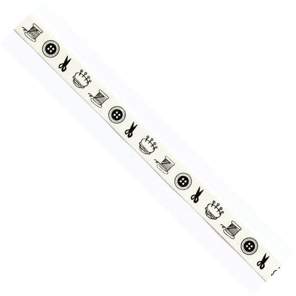 Svart bomulls syrbånd 1,5 cm x 2 m