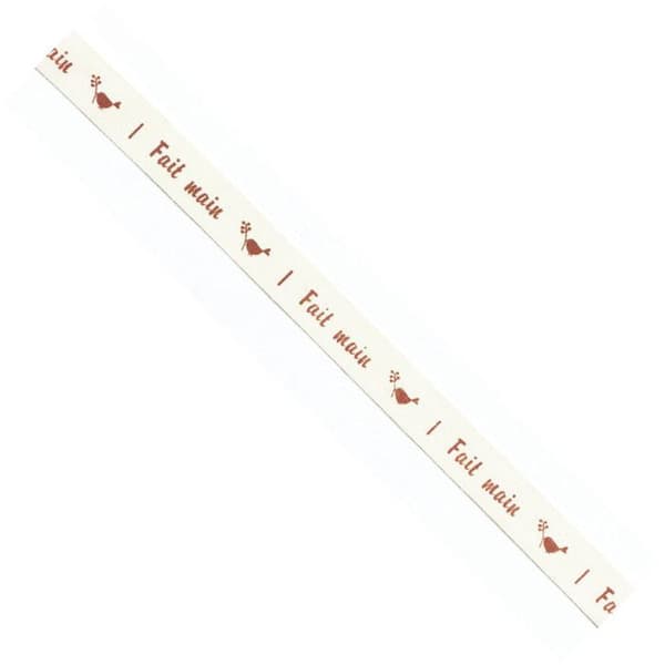 Handgjord bomullsribbon brun 1,5 cm x 2 m