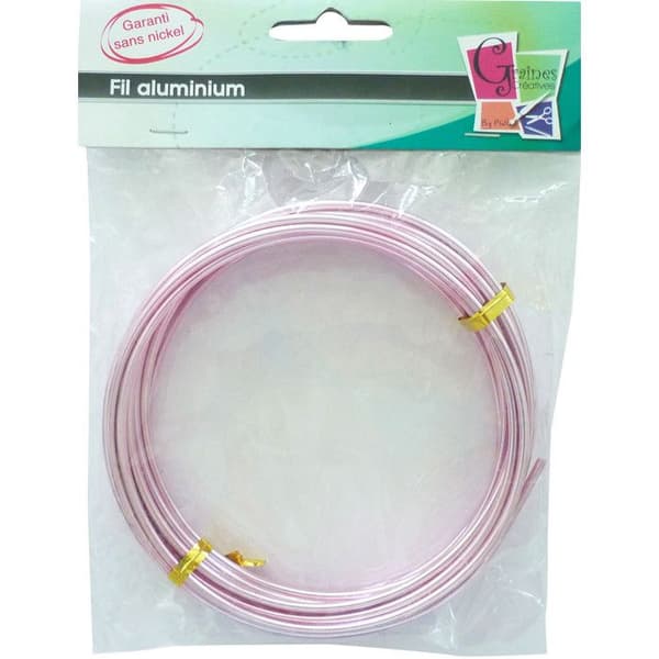 Aluminiumtråd Ø 2,5 mm 5 meter Rosa