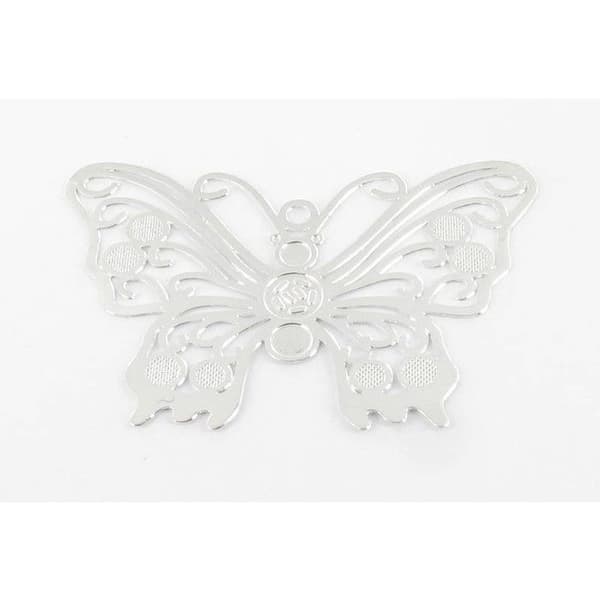 Filigranprint - MegaCrea - Fjäril - Silverfärgad - 39x27 mm - Antiallergisk