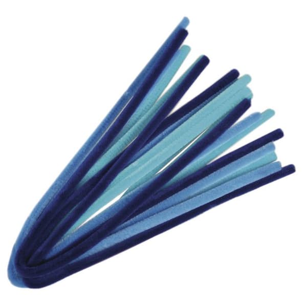Fil chenille Toner blå 50 cm Assortiment av 10 stycken