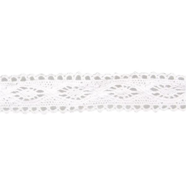 Spetsband i bomull Vit 2,3 cm x 2,5 m