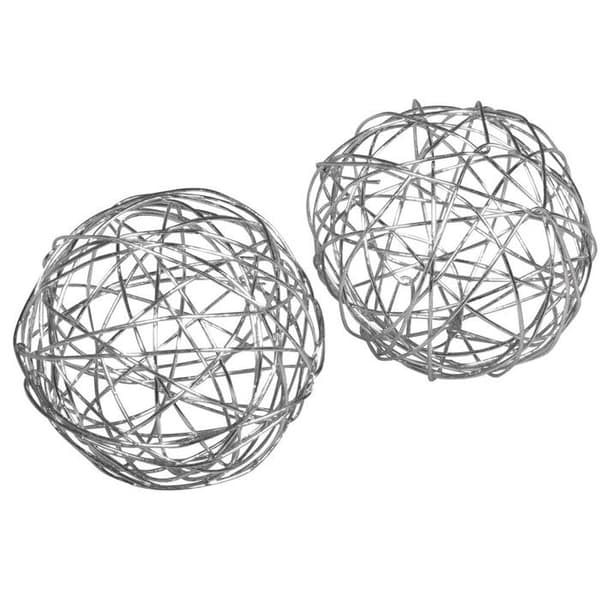 Boll i tråd Ø 4 cm Silverfärgad 8 stycken
