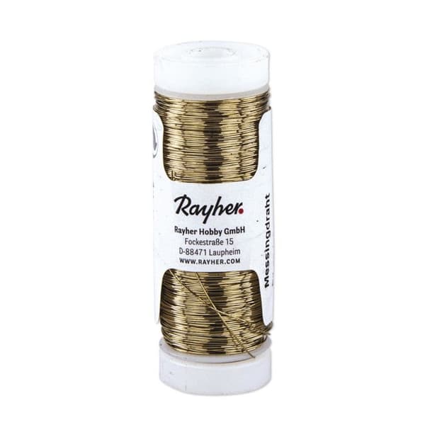 Tråd i mässing - RAYHER - 0,30 mm ø - rulle 80 m - {färg} - Konstnärlig kreativitet