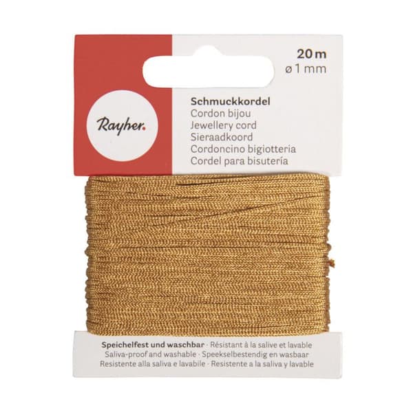 Cordon bijou 1mm Châtain 20m