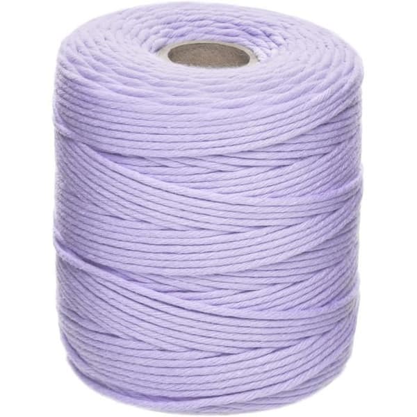 Makramésnöre - 3 mm x 200 m - Pastelllila - Tråd av bomull och polyester