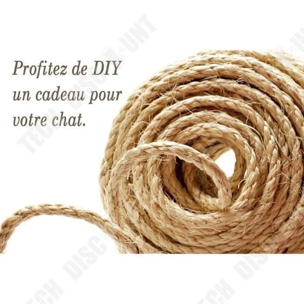 TD® Naturligt Sisalrep - 6mm - 50M - Naturlig färg - Dekorationsrep