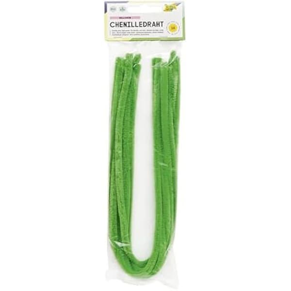 Fils Chenille - FOLIA - 611116 - 10-pack - Ljusgrön - 8 mm i diameter - 50 cm lång