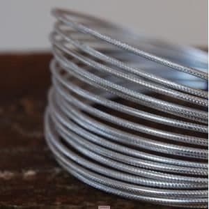 Ribbad aluminiumtråd - 2mm x 5m - Silver