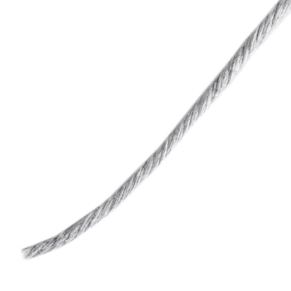 3mm x 200m Ljusgrå Macramé-rep - Tråd av bomull och polyester - (+/-) 0,5 mm tjocklek - Naturligt snörtråd