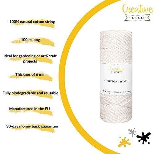 Makramérep - CREATIVE DECO - 100m - Vit - 48 Ply Twine