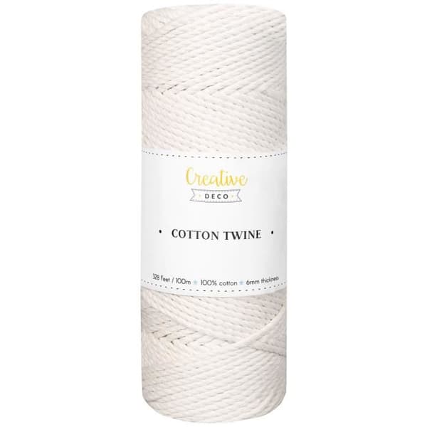 Makramérep - CREATIVE DECO - 100m - Vit - 48 Ply Twine