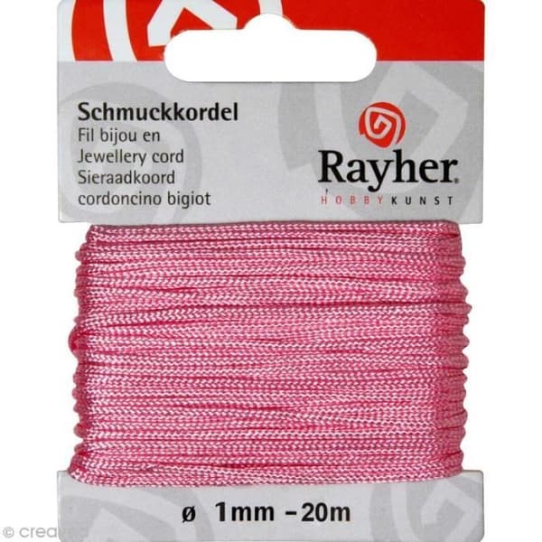 Smycketråd 1 mm rosa - 20 m