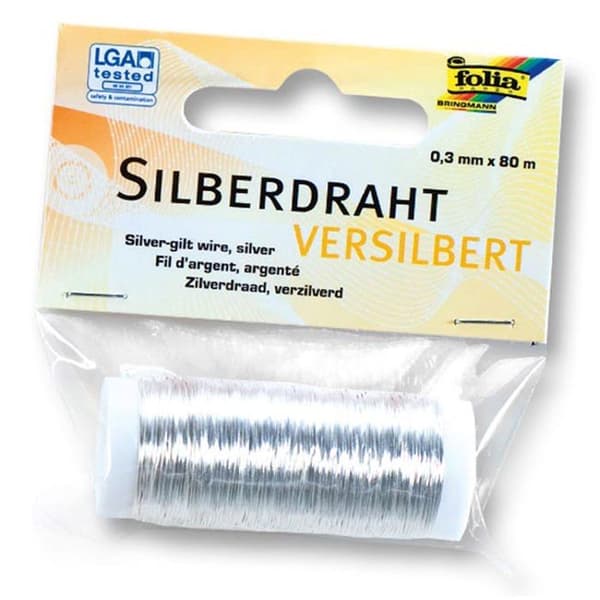 Trådspol 0,3mm 80m silver