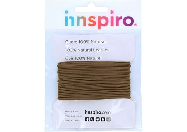 Tråd - choker - mocka - sladd - rem - länk - band Innspiro - 230805 - Brun naturlädersnöre 2,0 mm. 5m.