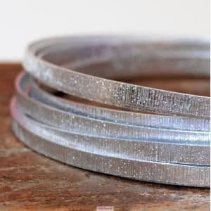 Platt präglad aluminiumtråd - Silver - 5mx1mm