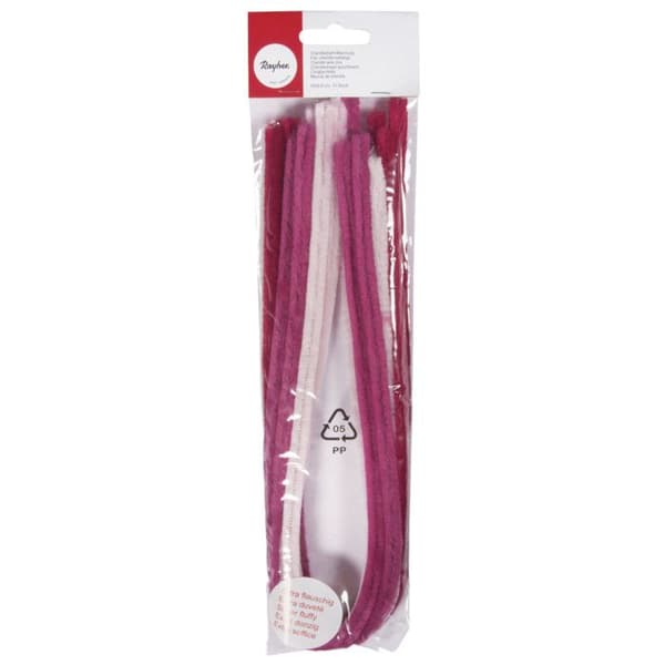 Fil chenille Toned rosa 50 cm Assortiment av 10 stycken