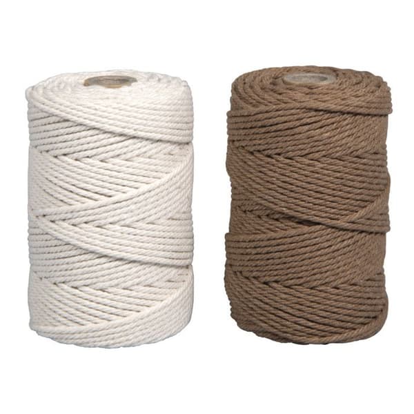 Fil för makramé kit, 2,2 mm ø, natur, 2x ca. 200g, 2 spolar à 70m