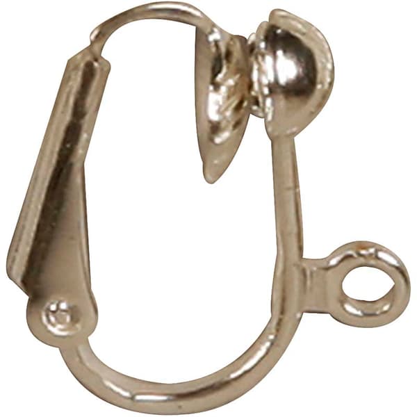 Øreklips, L: 16,5 mm, B: 1,5 mm, hullstr. 1,6 mm, forsølvet, 40 stk./ 1 pk.