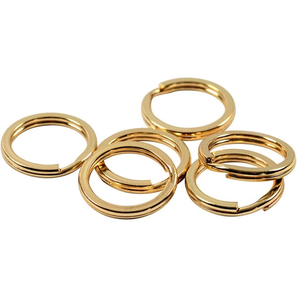 Splitring till Nyckelring dia 15 mm Guldpläterad 15 st