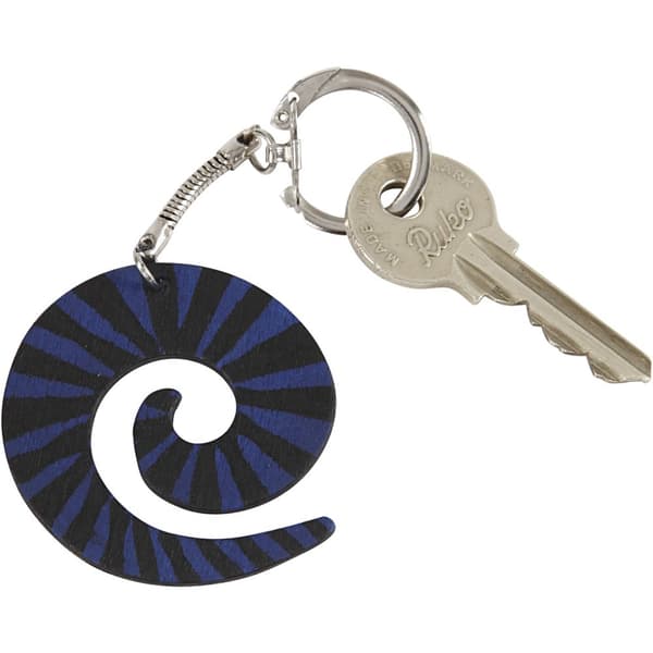 Nøkkelring med kjede, L: 6 cm, dia. 2,3 cm, 5 stk./ 1 pk.