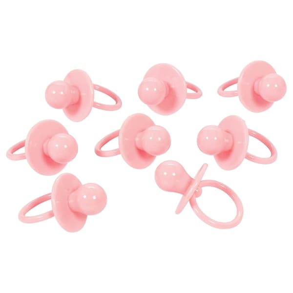Amscan Plastic Pacifier Baby Shower Charm (Pack of 8) Pink One Size