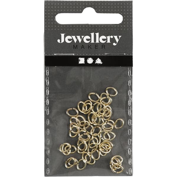 Metallringar Ovala 0,7 mm Guldpläterad 50-pack
