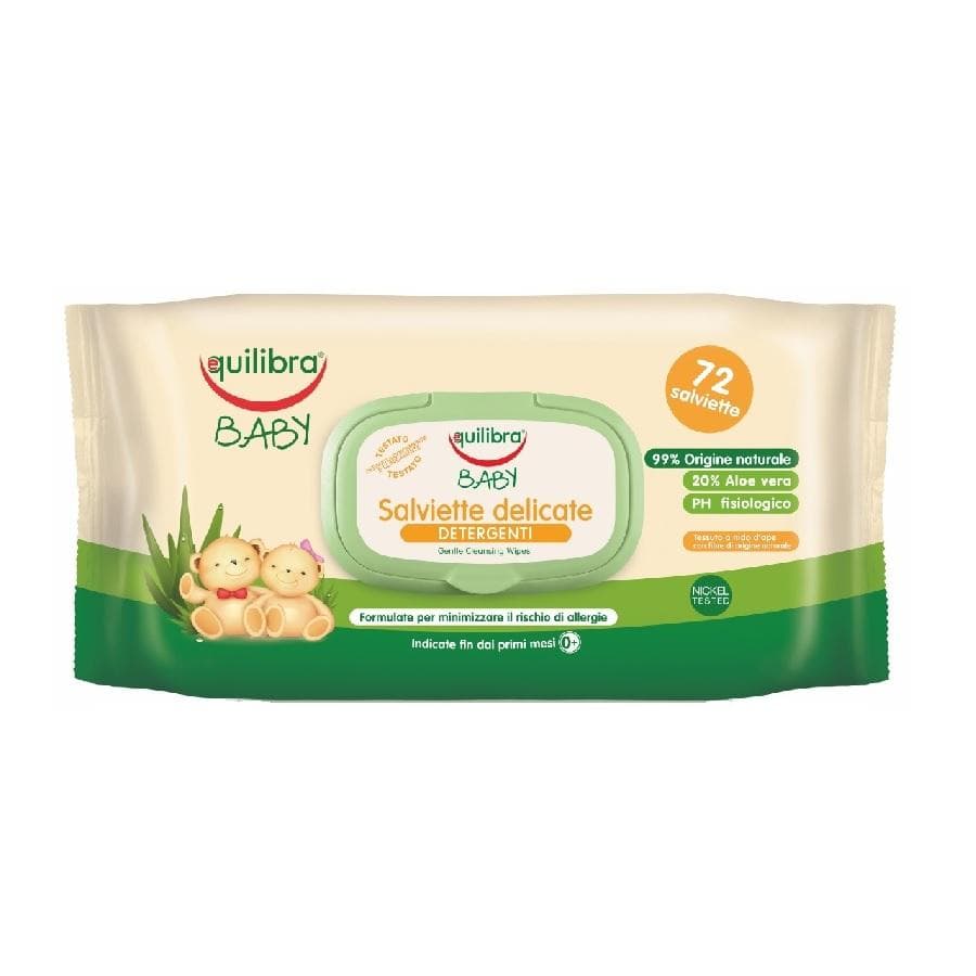 EQUILIBRA_Baby Salviette delicate Gentle Cleansing Wipes delikatne chusteczki oczyszczające 0m+ Ĺ,agodzące 72szt.