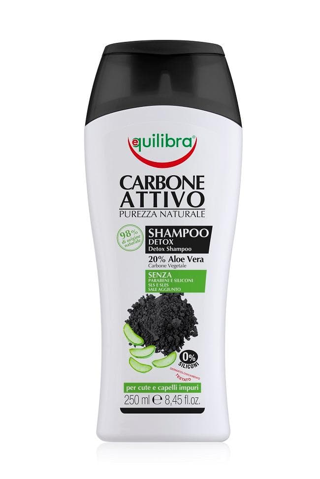EQUILIBRA Carbo Detox Shampoo rening med aktivt kol 250ml Aloe Vera