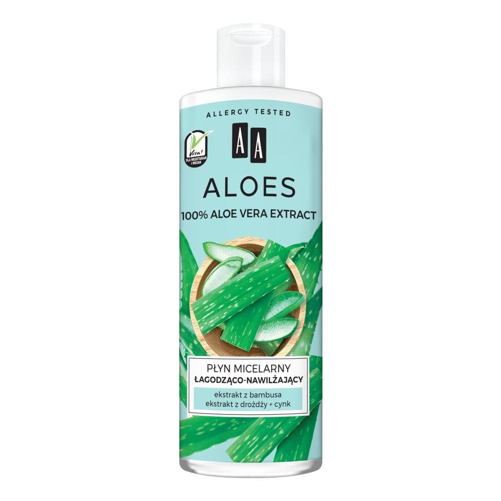 AA 100% Aloe Vera Extract Aloe micellär lugnande och fuktgivande 400ml