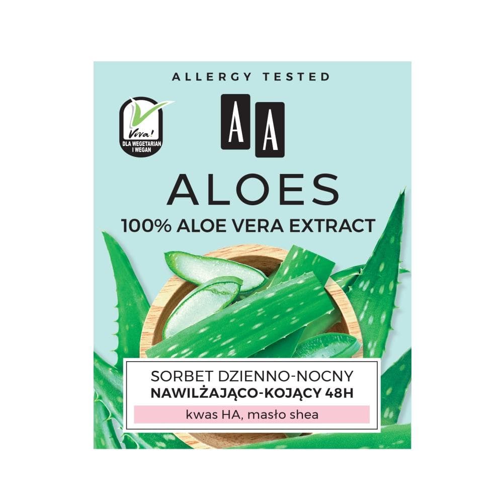 AA 100% Aloe Aloe Vera Extract Hydro Sorbet sorbet dag-natt-fuktgivande och lugnande 48h 50ml
