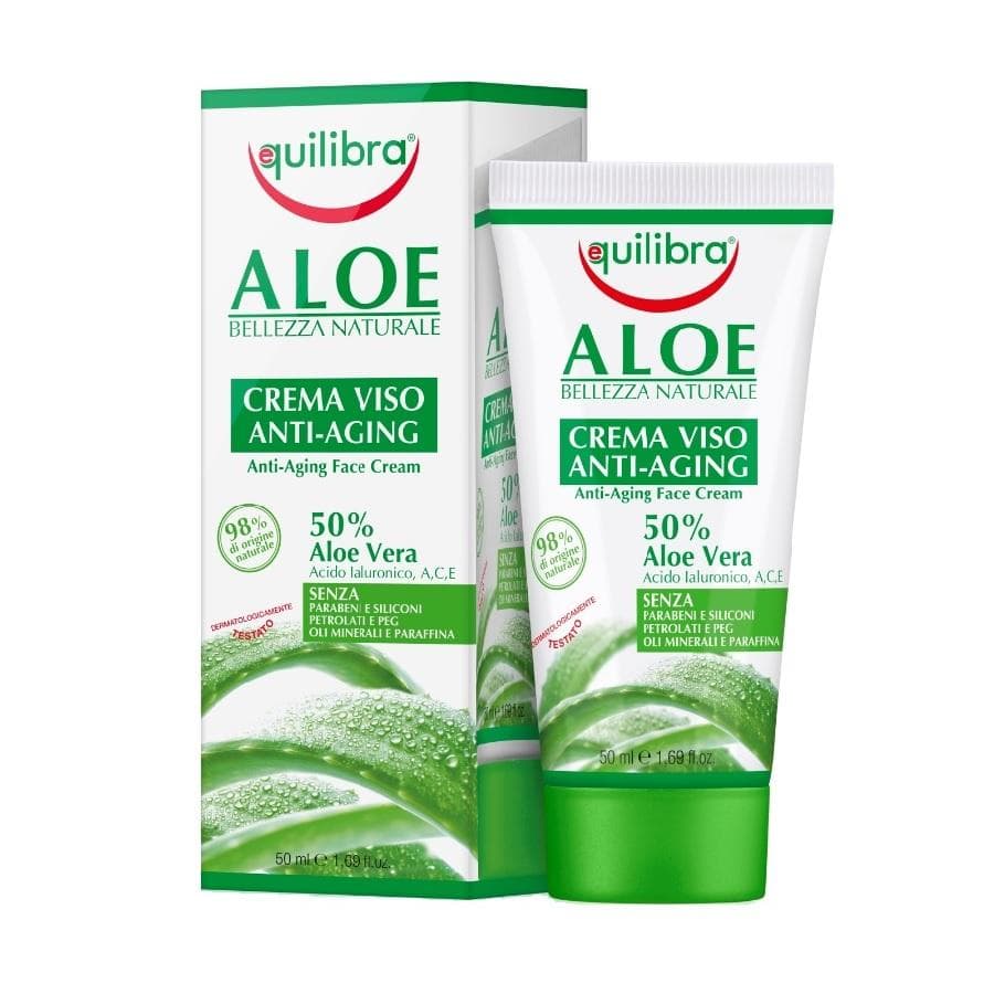 EQUILIBRA_Aloe Bellezza Naturale Anti-Aging Face Cream aloesowy krem do twarzy przeciwstarzeniowy Aloe Vera 50ml