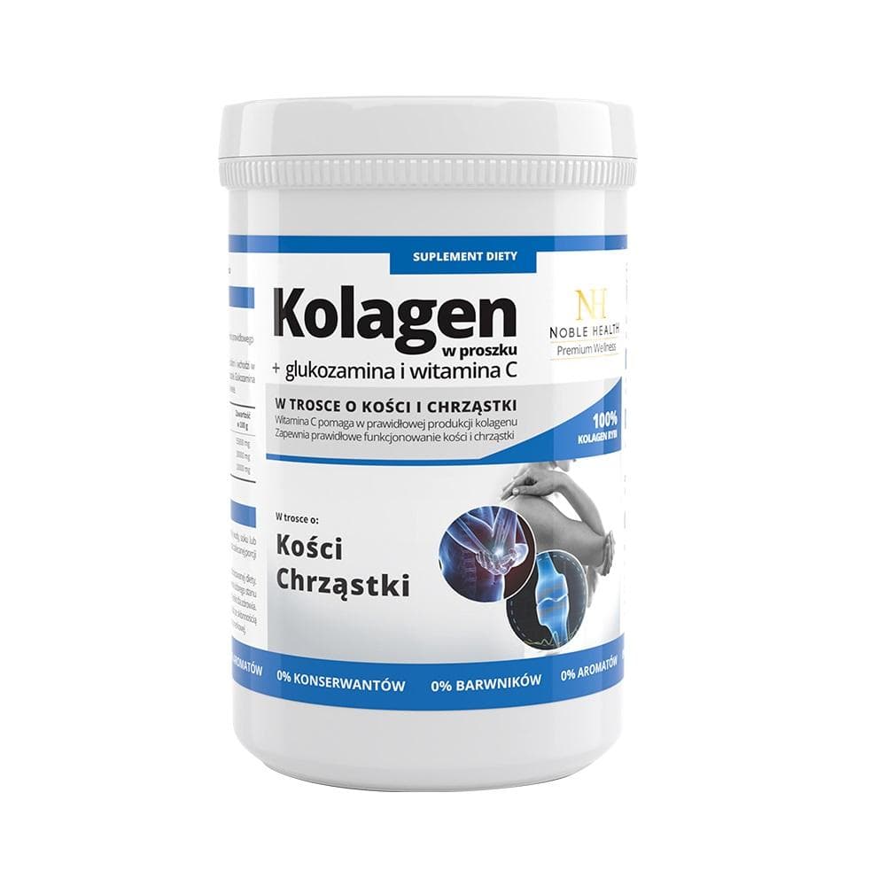 NOBLE HEALTH_Premium Wellness kolagen w proszku + glukozamina i witamina C 100g