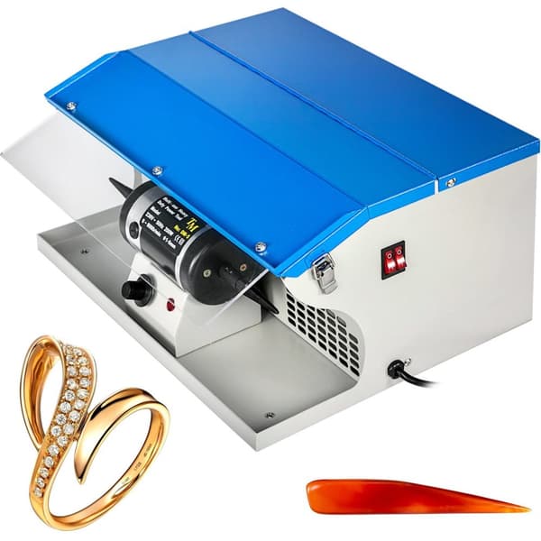 200W 8000 rpm smyckespolermaskin med ljus- och dammsamlare, kompletta tillbehör, kraftfull motor, låg ljudnivå