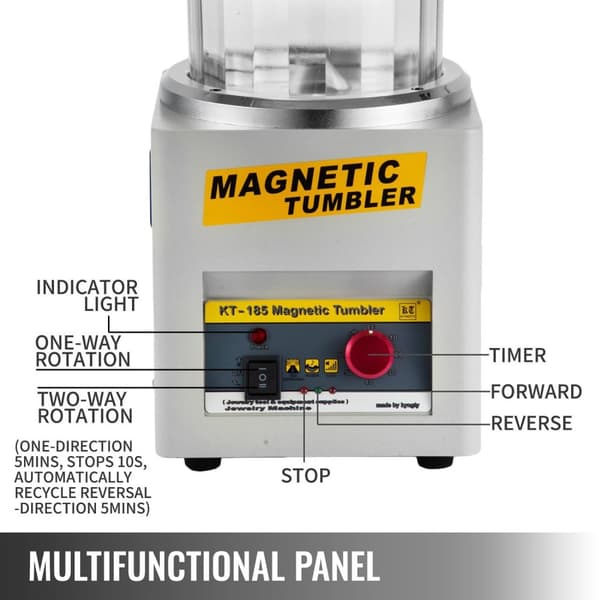 Magnetisk Tromle Smykker Polermaskine - 2000 RPM, PC Materiale Spand, Multifunktionel Panel