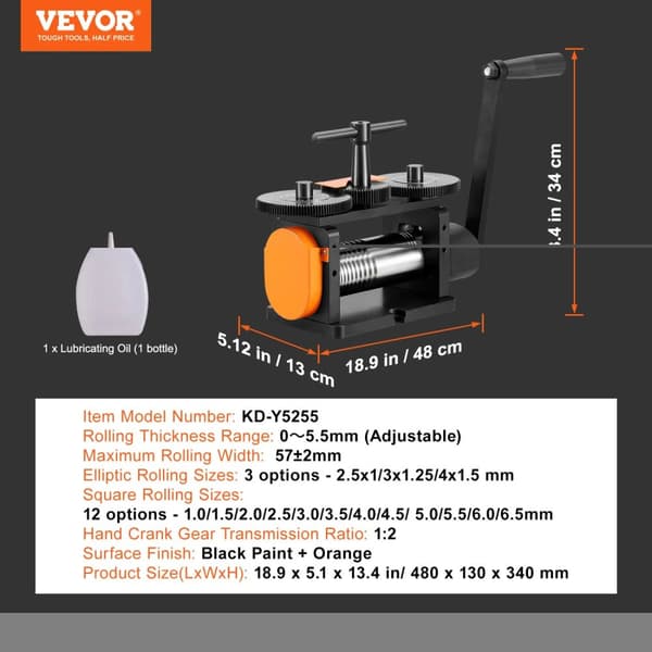 Smykkevalser, Manuel Betjening, Metal Presse Fremstilling, 57 MM