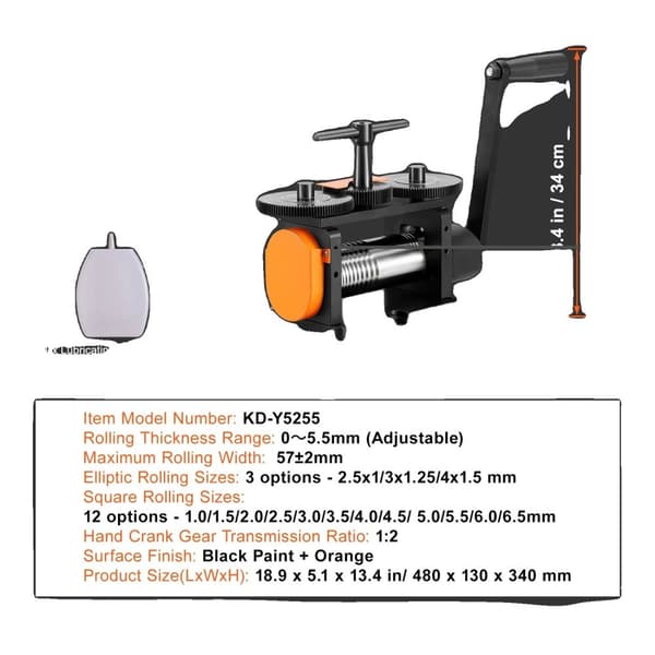 Smykkevalser, Manuel Betjening, Metal Presse Fremstilling, 57 MM