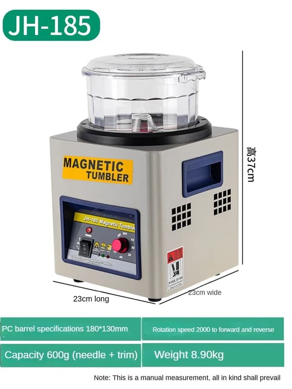 Magnetisk Polermaskin, 600g Kapacitet, 2000 RPM Hastighet,KT-185 Svart 2