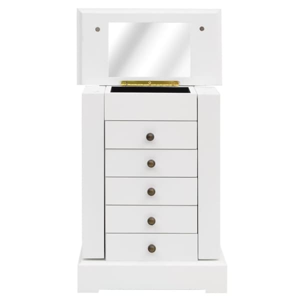 vidaXL smykkeskab med spejl MDF 25 x 13,5 x 34 cm