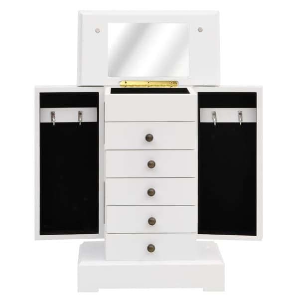 vidaXL Smykkeskrin med speil MDF 25x13,5x34 cm