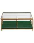 Miniatyrbillede 6 af 7: Smykkeskrin Guld Transparent Glas 21 x 17 x 8 cm Moderne Skrin med Glaslåg til Øreringe Halskæder Dame Soveværelse Tilbehør Smykkeopbevaring