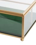 Miniatyrbillede 7 af 7: Smykkeskrin Guld Transparent Glas 21 x 17 x 8 cm Moderne Skrin med Glaslåg til Øreringe Halskæder Dame Soveværelse Tilbehør Smykkeopbevaring