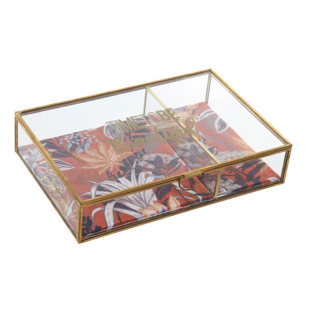 Smyckeskrin DKD Home Decor Metall Glas Boho (23 x 15 x 5 cm)