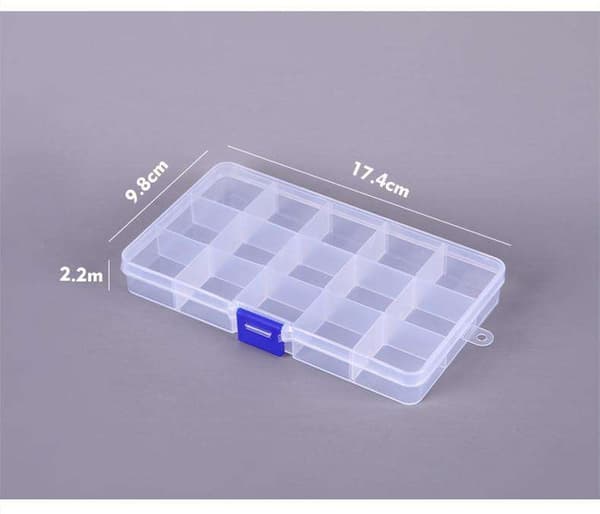 Oppbevaringsboks med 15 rom - 17,4 x 9,8 cm - Organizer