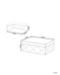 Miniatyrbilde 3 av 6: Smykkeskrin i sølvstål med glassspeil 25 x 18 x 11 cm Dekorativ oppbevaring av øredobber for damer til jenterommet på sminkebordet Interiørtilbehør