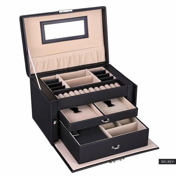 UNIQ Beauty XL Smykkeskrin - Organiser og beskytt smykkene dine - Black