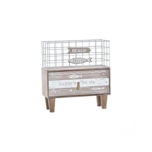 Smyckeskrin DKD Home Decor Fish Metal Wood (26,5 x 10,5 x 28,5 cm)