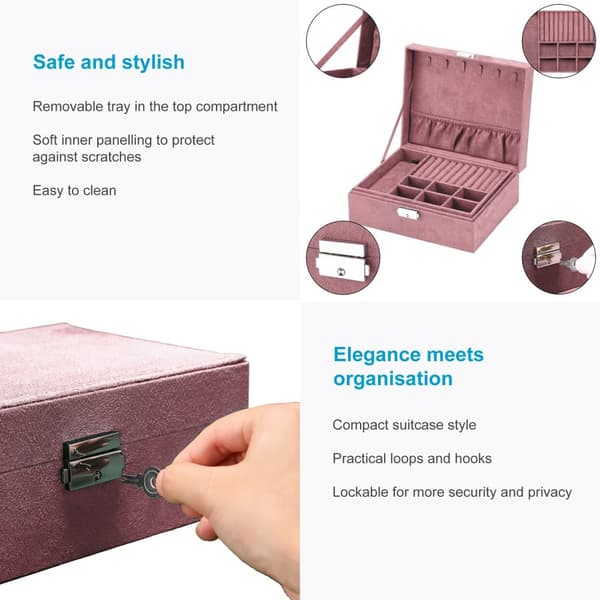 Smyckeskrin av hög kvalitet Smyckeskrin Tillbehörslåda För förvaring av ringar, kedjor, klockor, örhängen och armband