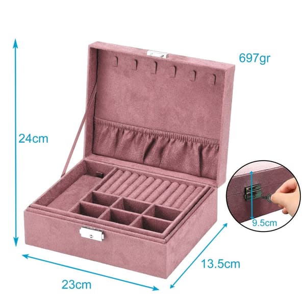 Smyckeskrin av hög kvalitet Smyckeskrin Tillbehörslåda För förvaring av ringar, kedjor, klockor, örhängen och armband